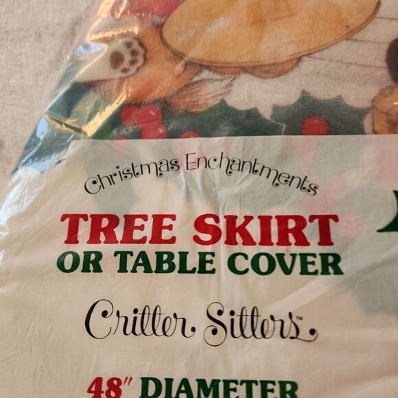 Vintage Christmas Enchantments Tree Skirt with Critter Sitters - Picture 2 of 9